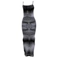 thumbnail image 1 of Women's Sexy Tie Dye Maxi Dress Square Neck Sleeveless Print Dress for Nightclub and Party Green XXL, 1 of 4