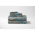thumbnail image 2 of Sweet Jojo Designs Boho Floral Wildflower Blue and Orange Girl Queen Size Sheet Set 4 Piece, 2 of 5