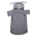 thumbnail image 2 of Disfraces para mascotas, gatos y perros pequeños, ropa con forma de orejas de conejo, abrigados, con capucha para otoño e invierno, gris XS, 2 of 11