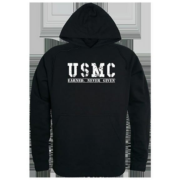 Rapid Dominance USMC Earned Never Given 2 Graphic Mens Pullover Hoodie [Black - S]