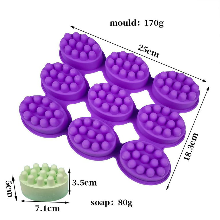 3D Handmade Soap Silicone Molds DIY Resin Oval Shape Massage Soaps Crafts<B  CR