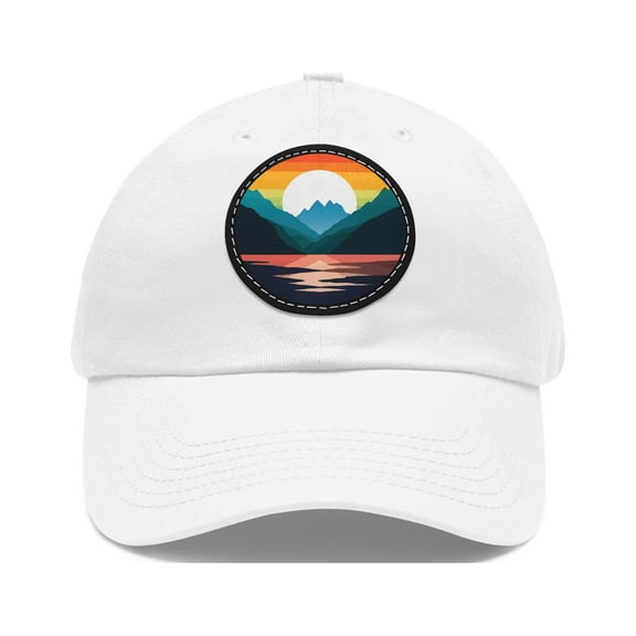 Mountain Logo Dad Hat Strap Back Circle Round Patch Adjustable Outdoor