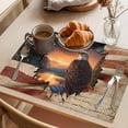 thumbnail image 3 of Independence Day Placemats Set of 12 Rustic American Flag Eagle Nature Scenery Place Mats Indoor Wipeable Table Mats Washable Dining Table Placemats for Kitchen Holiday Party Home Decor 13x19 Inch, 3 of 9