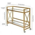 thumbnail image 5 of Evelyn&Zoe 38" Brass Metal/Glass Bar Cart, 5 of 8