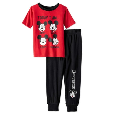 Bra Boy Short Set - Mickey Mouse Baby Toddler Boys' Short Sleeve Tight Fit Pajamas, 2pc Set