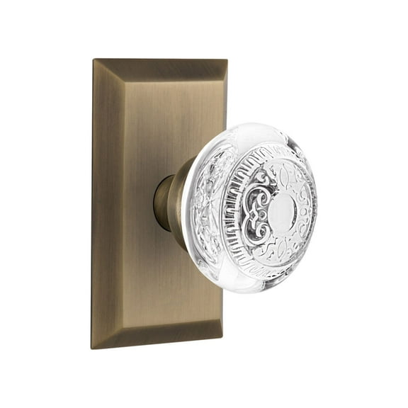 Nostalgic Warehouse Stuced_Sd_Nk Vintage Crystal Egg And Dart Single Dummy Door Knob -