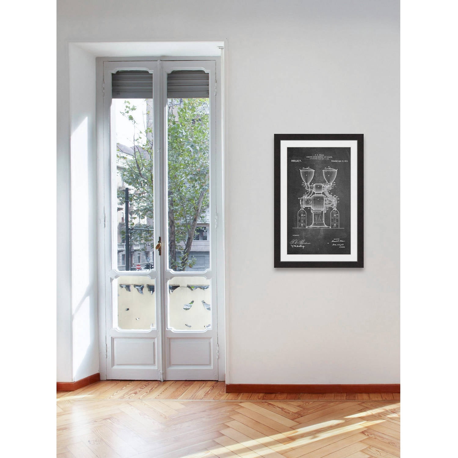 "Coffee Grinder 1911 Chalk" Framed Painting Print