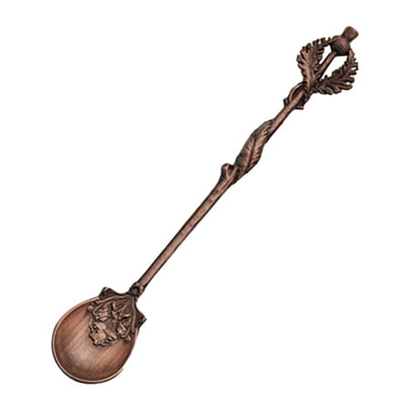 

Hloma Stirring Spoon Creative Design Vintage Elegant Mini Royal Style Zinc Alloy Carved Fruit Dessert Spoons for Home