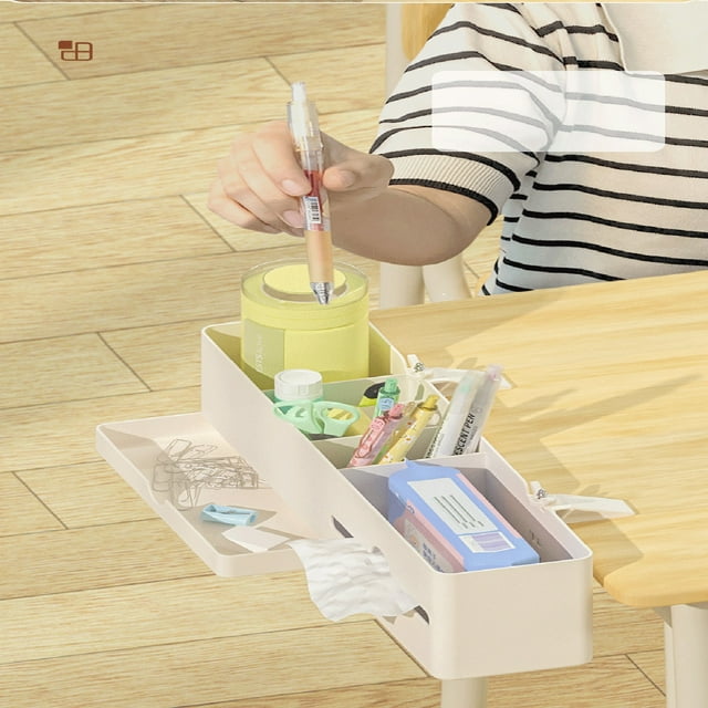 Fiudx Organizador de Escritorio con Múltiples Compartimentos, Diseño Triangular Resistente, Organización Eficiente Del Escritorio, Ideal para Oficina En Casa o Estudio, Bordes Redondeados Modernos, C