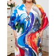 thumbnail image 4 of Edolynsa Caftans for Women Plus Size Swimwear Kaftan Cover up Loose Fit Beachwear Mumu House Dress Nightgown, 4 of 8