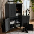 thumbnail image 4 of Baxton Studio Winda Armoire à Chaussures en Bois 4 Portes en Gris Foncé, 4 of 10