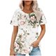 thumbnail image 1 of Fiudx Liquidación de Ofertas Flash Top Estampado con Cuello Redondo y Manga Corta Informal para Mujer a La Moda, 1 of 3