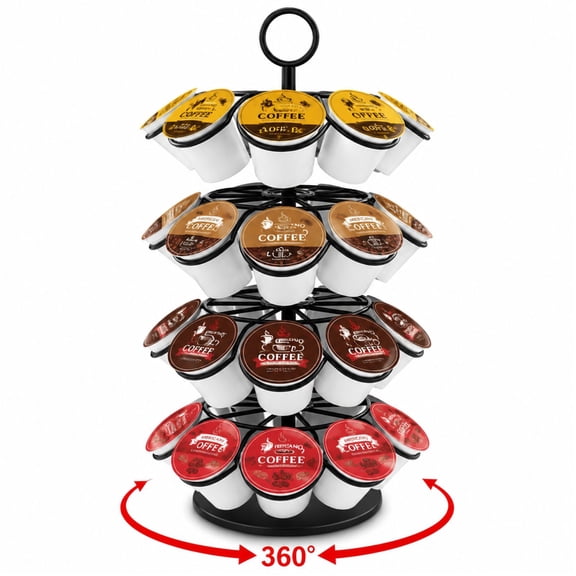 SUSWIM Coffee Pod Carousel Holder Organizer Compatible with 36 Cup Pods,K Cup Holder(Black)