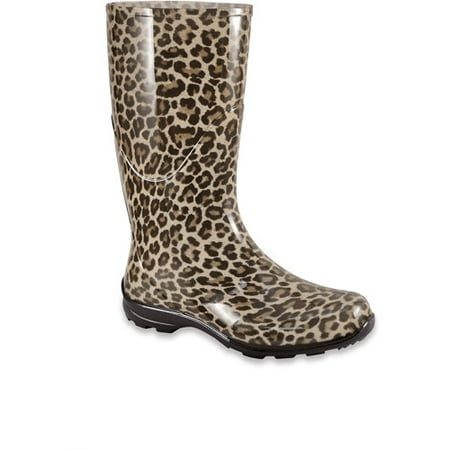 Women's Leopard Print Rain Boots - Walmart.com