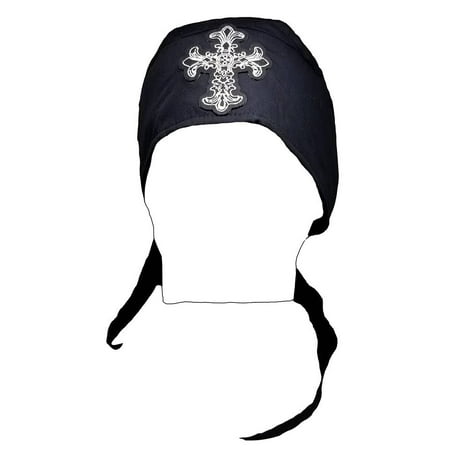 Leather Biker Skull Cap - CHRISTIAN Doo-Rag with SWEATBAND Motorcycle Skull Cap Bikers Do-Bandana
