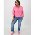 thumbnail image 6 of Hanes Women's Garment Dyed French Terry Sweatshirt (Plus Size) Reef Pink 3X, 6 of 6