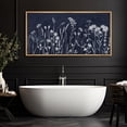 thumbnail image 4 of IDEA4WALL Extra Large Framed Canvas Print Wall Art Duotone Navy & White Vintage Floral Fine Art Retro Wildflowers Pattern Wall Decorative Oversized Artwork Relax/Calm for Room Decor - 60"x30", 4 of 5