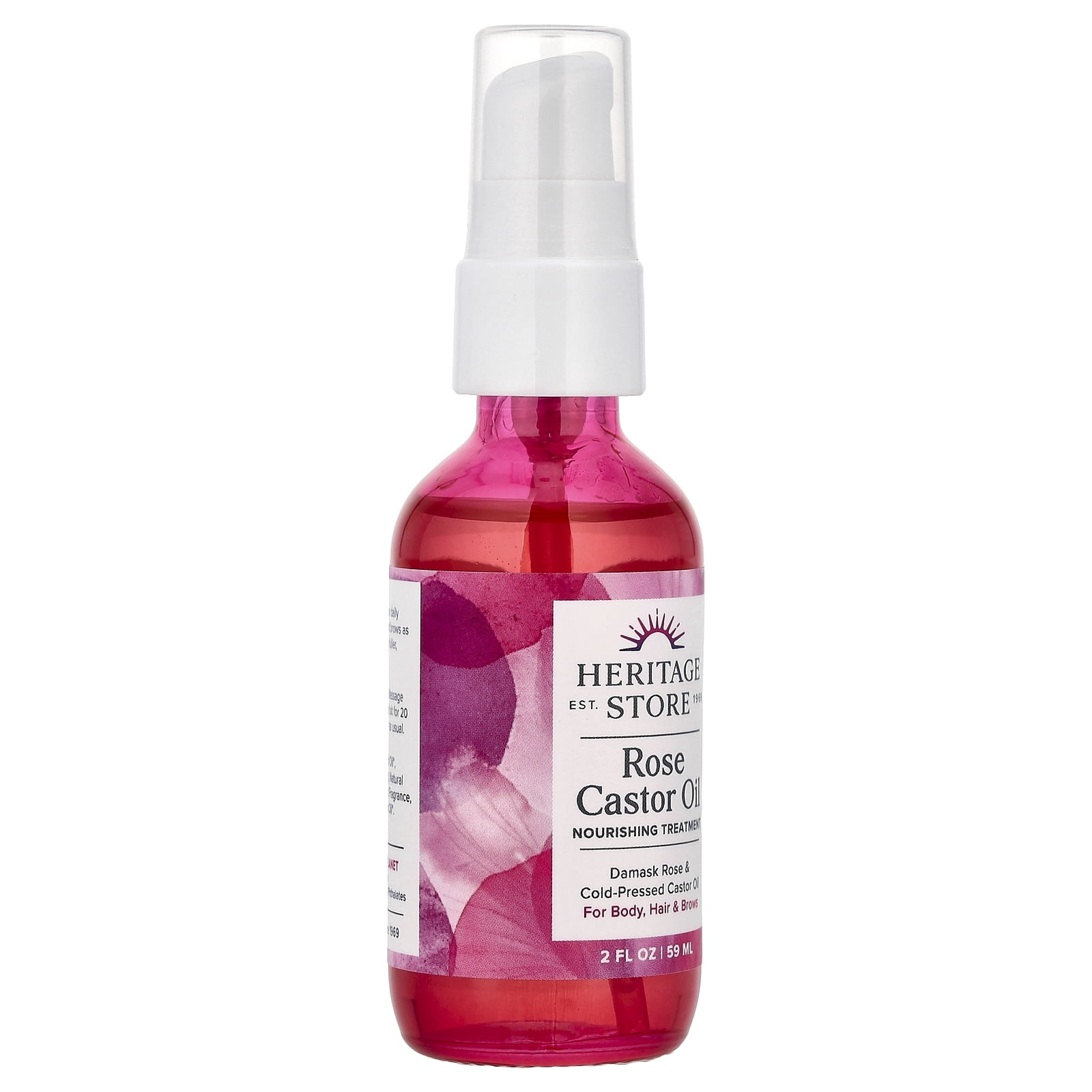 Heritage Store Rose Castor Oil, 2 fl oz (59 ml)