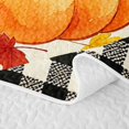 thumbnail image 5 of Manfei Thanksgiving Print Quilt King,Pumpkin With Bat Spider Web King Coverlet Set,3 Pieces,1 Bedspread and 2 Pillowcases, 5 of 7