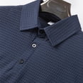 thumbnail image 4 of Polo Shirt for Men Short Sleeve Quarter Button Up Polo Tees Loose Fit Blue Mens Casual Outfits, 4 of 8