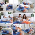 thumbnail image 6 of Orange Blue Bedding 3 Piece Duvet Cover Set California King, Modern Abstract Oil Painted Aesthetics Soft Microfiber Comforter Cover with Zipper Closure & Pillowcases, FadeResistant Quilt Cover, 6 of 9