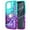 Green&Purple, variant on Glitter Clear Case for iPhone 14, Sparkly Soft Protective Case for Women Girls Sparkle Shockproof Cover, Green&Purple