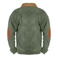 thumbnail image 3 of Huankd Men's Fleece Sweatshirts Vintage Quarter Zip Pullover shirt Casual Long Sleeve Sweatshirt Warm Tops Green L, 3 of 3