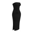 thumbnail image 6 of Bnwani Female Dresses,Womens Sundresses,Solid,Side Split,V-Neck,Sleeveless,Black,XL, 6 of 7