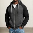 thumbnail image 2 of Evdexr Mens Zip Up Hoodie Long Sleeve Hooded Sweatshirt with Pockets 2026 Winter Trendy Athletic Jacket Slim Fit Lightweight Color Block Hoodies 2XL, 2 of 6