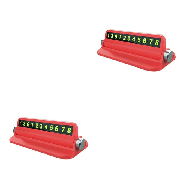ZLight 6 in 1 Temporary Parking Card Stop Sign Heat Resistant Sunscreen Phone Holder Car Signs Number Plate red 2Set