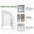 thumbnail image 6 of 10' x 5' x 7' Lean-to Walk-in Greenhouse, White PE Cover, with 2 Roll-up Doors, Windows & 3 Wire Shelves, Plant Nursery, 6 of 12