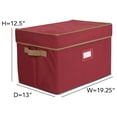 thumbnail image 2 of Ornament Storage Box, Red - Heavy Duty Holiday Decor Organizer with Dividers, 2 of 9