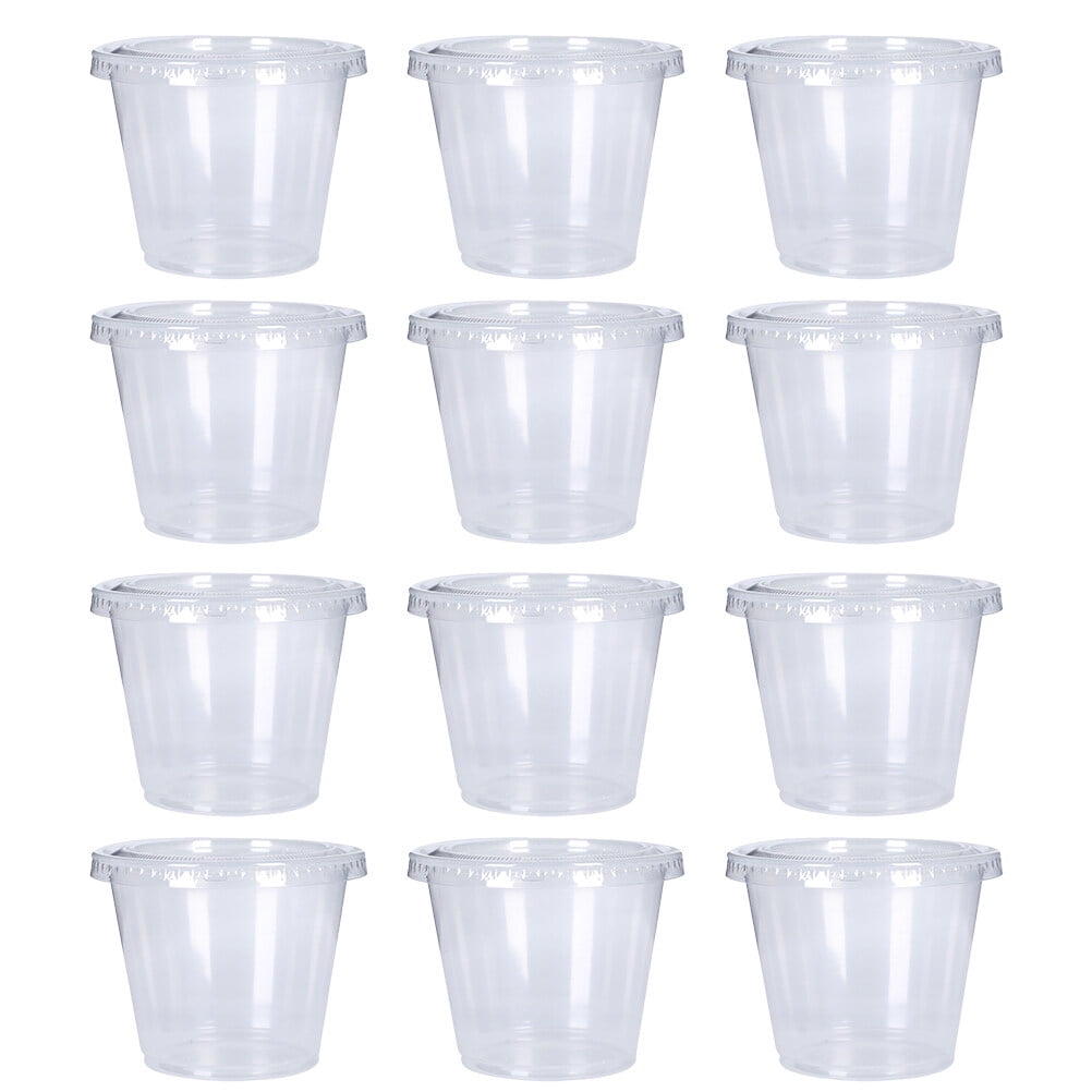 HEMOTON 100pcs Clear Plastic Sauce Cups Portion Cups Plastic Condiment