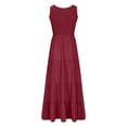 thumbnail image 5 of Zpanxa Women's Sleeveless Round Neck Boho Dress Solid Color Flowy Casual Summer Maxi Dress, 5 of 7