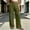Army Green women's wide leg lounge pants a1, variant on Cagogo Women's High Waisted Wide Leg Lounge Pants with Pockets Solid Casual Loose Long Trousers Travel Beachwear Work, Brown S