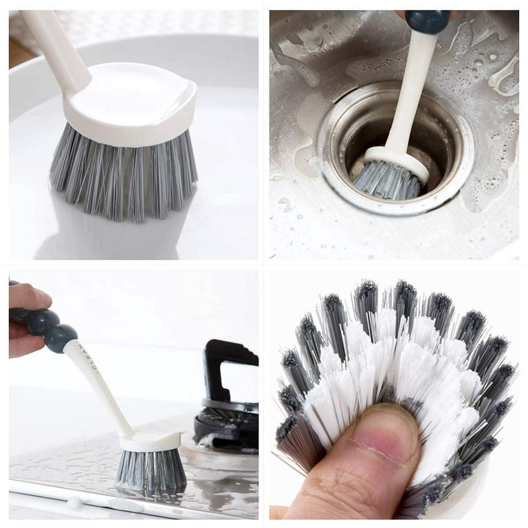 5 Pack Kitchen Scrub Brush Set with Ergonomic Handle, Deep