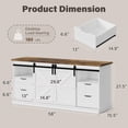 thumbnail image 4 of Homall 58'' Farmhouse TV Stand for Living Room, Entertainment Center with Sliding Barn Doors & 4 Storage Drawers, Adjustable Shelves Rustic Media Console for Bedroom,White, 4 of 8
