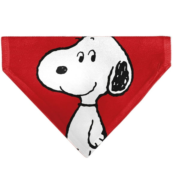 Peanuts Pet Bandana Snoopy Smiling Face Pose Red Slip On Collar Bandana Only