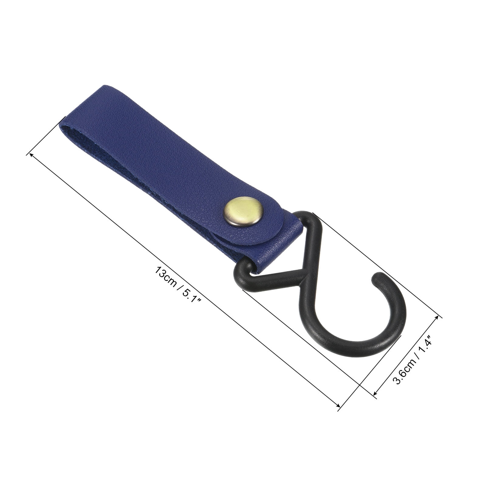 Unique Bargains PU Leather S Shelf Hooks Camping Hook Hanger Plastic Outdoor Blue