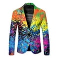 thumbnail image 4 of Men's Carnival Print Two Piece Suit – Slim Fit Blazer and Pants in L-3XL, Colorful Printed Stage Performer Outfit for Events and Festivals, 4 of 5