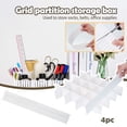 thumbnail image 2 of kjfeif Clearance 4pcs Stackable Case Partition Organizer Box for Socks Belts Office Supplies, Adjustable Compartment Storage Container for Drawer Closet Desk Organization, 2 of 5