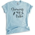 thumbnail image 1 of Growing My Tribe T-shirt, Unisex Women's Shirt, Pregnancy Shirt, New Mom Shirt, Baby Announcement Shirt, Heather Light Blue, Large, 1 of 6