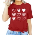 thumbnail image 2 of Penkiiy T-Shirts Graphiques de la Saint-Valentin pour Femmes Manches Courtes Imprimé Cœur Chemises Blouses Hauts TG Rouge, 2 of 4