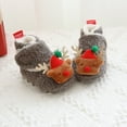 thumbnail image 5 of newwalpole Infant Baby Slippers Girls Boys Booties Warm Baby Socks Shoes Newborn Crib Footwear Prewalkers Dark Gray for Size 4, 5 of 9