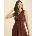thumbnail image 3 of Moomaya Womens Printed Sleeveless Maxi Dress, V-Neck Party wear, Flared Resort Dress, 3 of 9