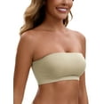 thumbnail image 4 of INSPIRE CHIC Women's Strapless Seamless Push Up Wirefree Padded Bandeau Non-Slip Silicone Tube Bras XL Beige, 4 of 4