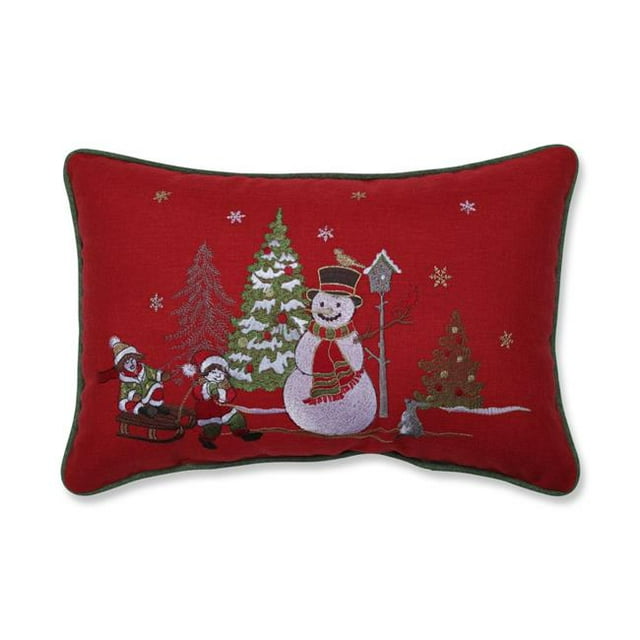 Pillow Perfect 630014 16 Pouces Cristmas Scène Givrée Jeter Oreiller - Vert