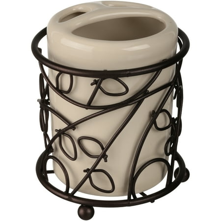 Interdesign® Twigz Vanilla/Bronze Toothbrush Holder