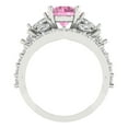 thumbnail image 4 of Clara Pucci 18K White Gold 2.94 Simulated Pink Diamond Engraveable Engagement Ring + Wedding Band Set, 4 of 7