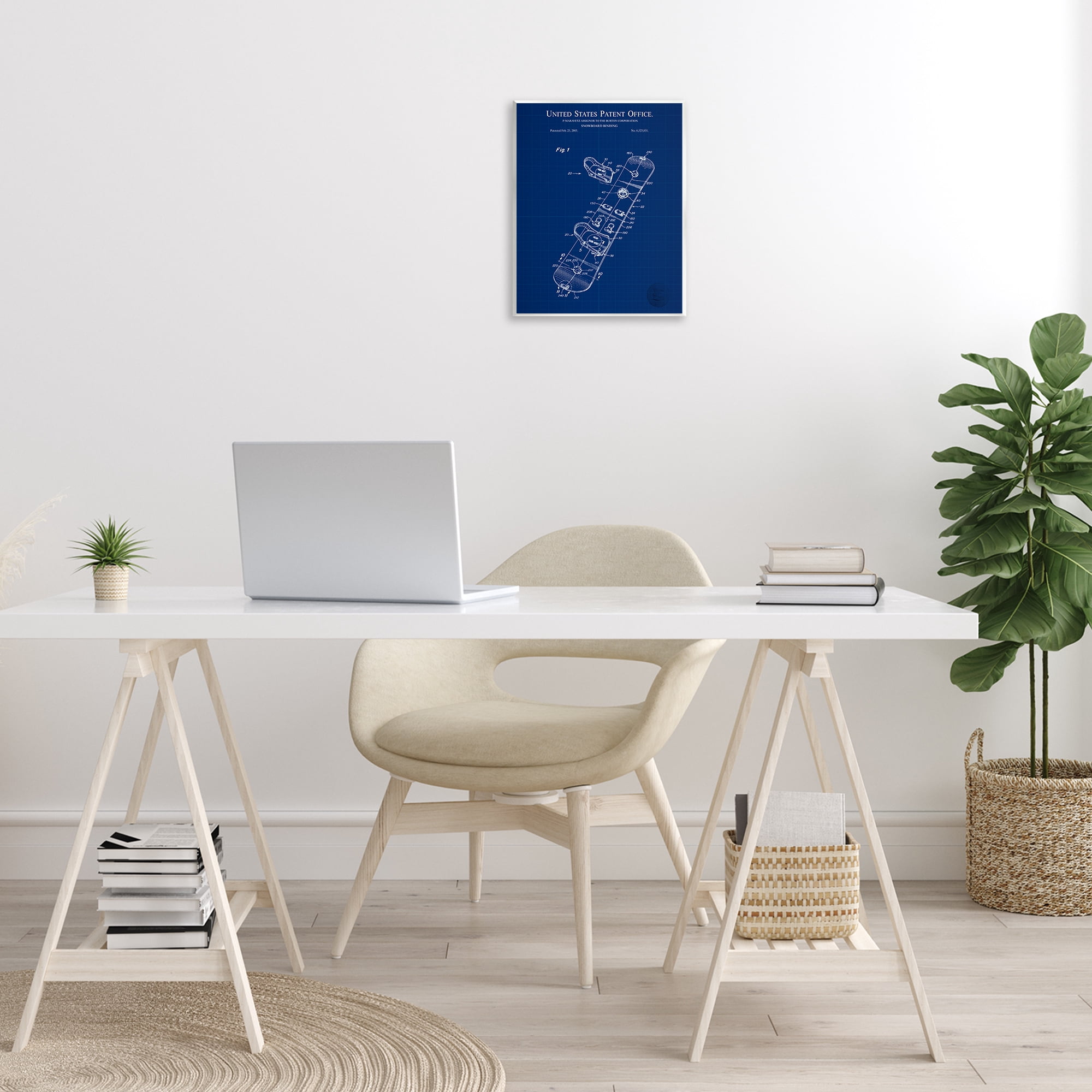 Stupell Industries Snowboard Binding Blueprint Transportation Painting Unframed Art Print Wall Art, 11 x 14